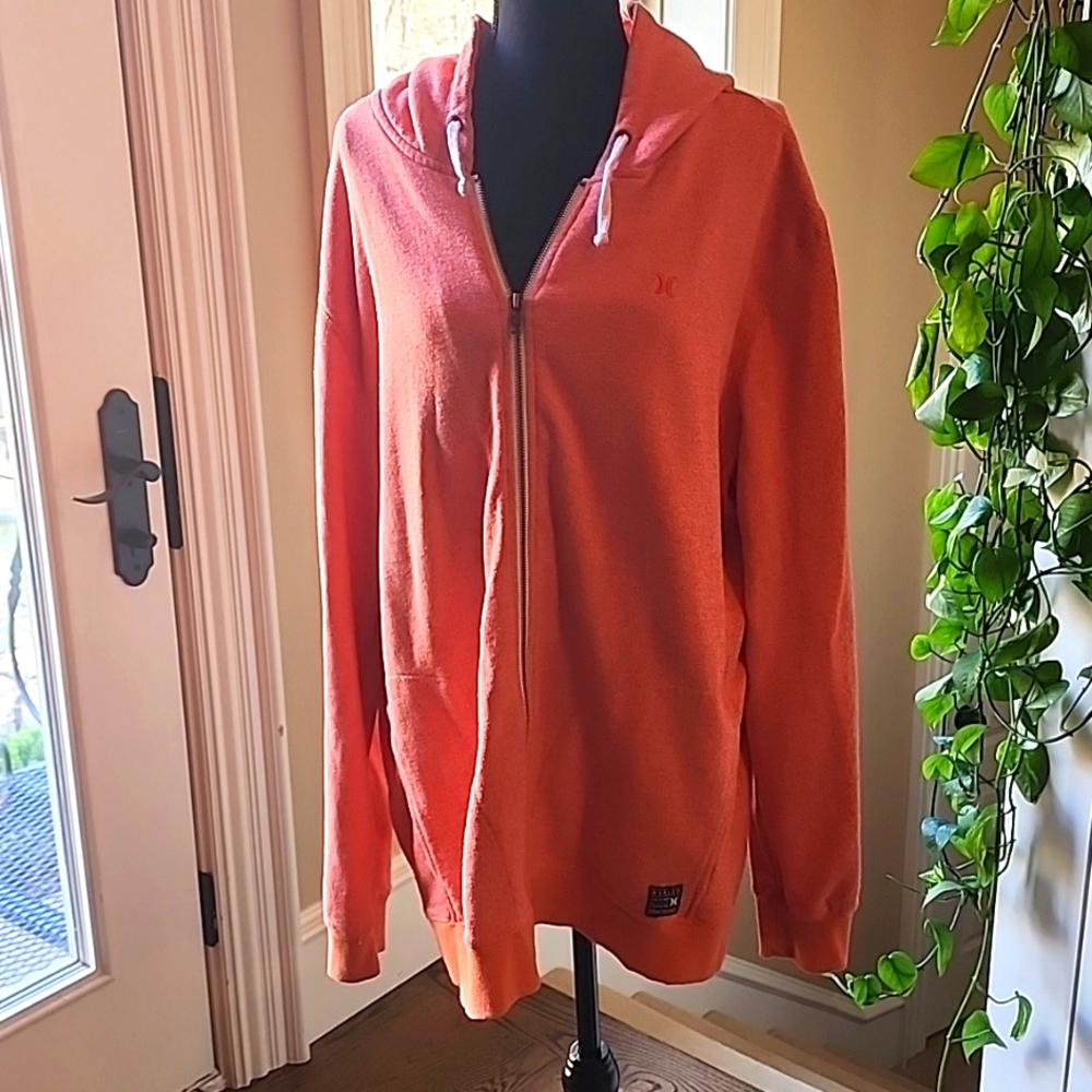 Hurley Orange Zip-Up Hoodie